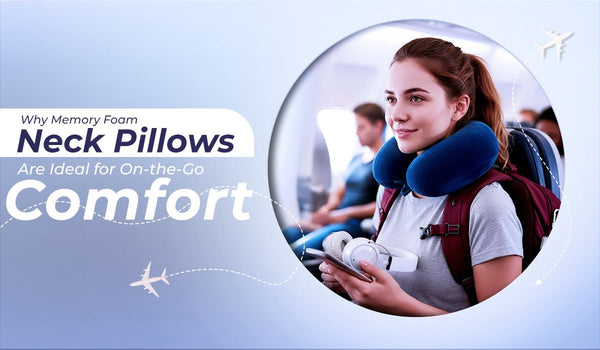 Memory foam neck pillow for comfortable sleep on long flights
