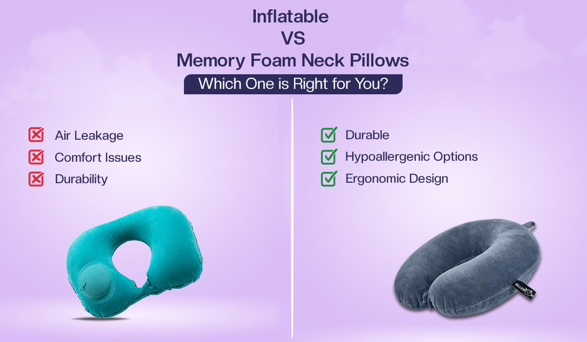 inflatable memory foam wrap around neck pillow comparison chart