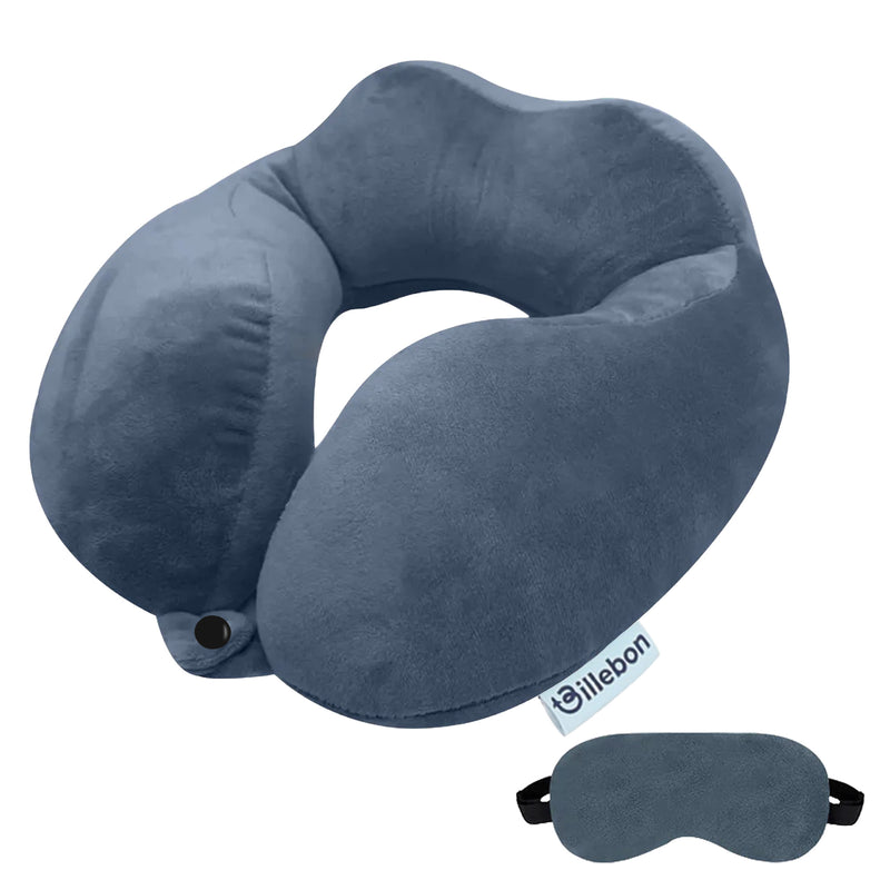 Fiber Filled Neck Pillow For Travel with Eye Mask