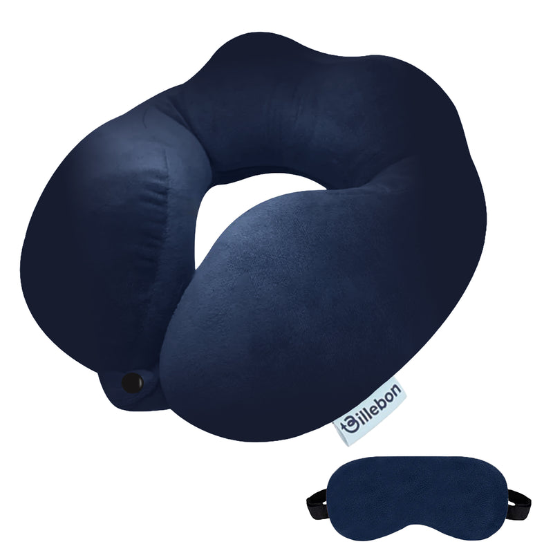 Fiber Filled Neck Pillow For Travel with Eye Mask