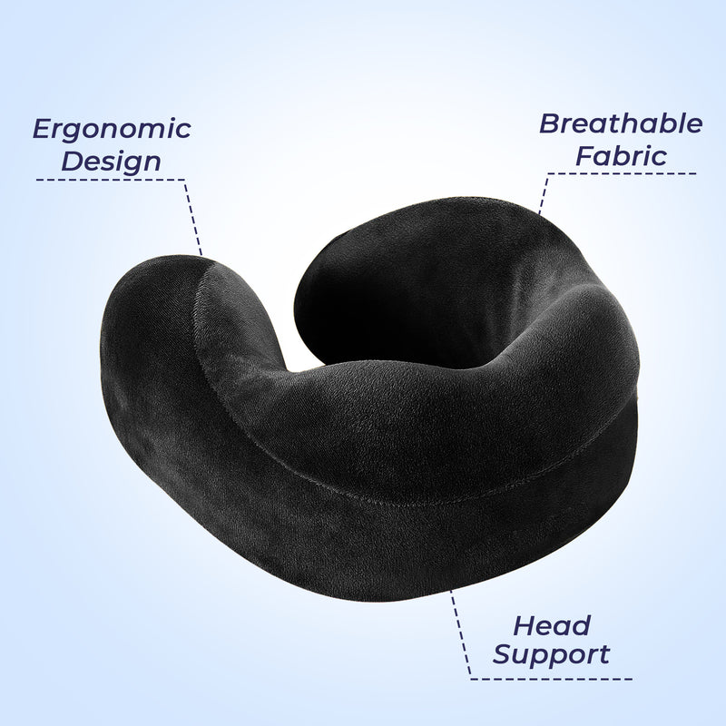 Fiber Filled Neck Pillow For Travel with Eye Mask