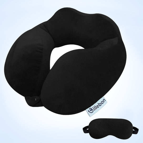 Fiber Filled Neck Pillow For Travel with Eye Mask