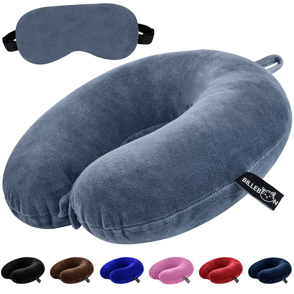 U-Shape Fibre Filled Neck Pillow With Eye mask