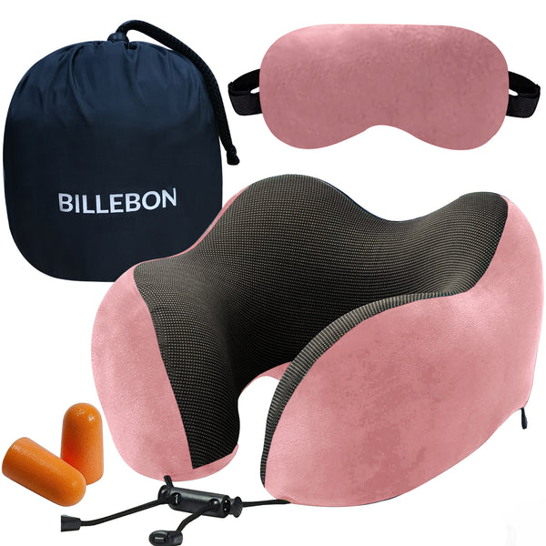 Billebon Memory Foam Car Neck Rest Pillow Cushion, Headrest for Neck Support Travel Pillow for Car