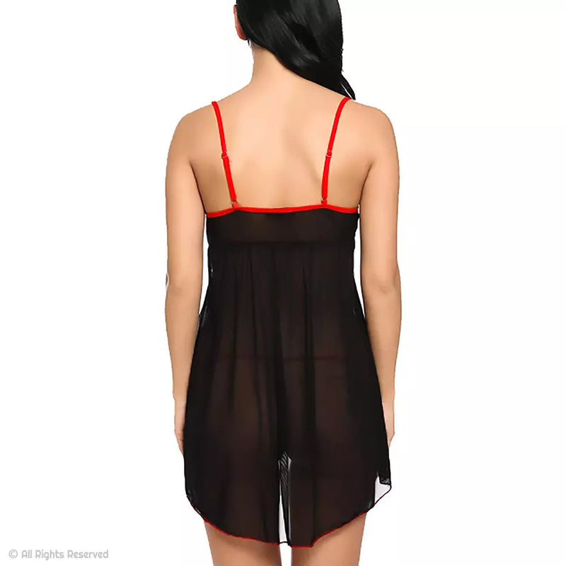 Sexy lace backless babydoll short night dress online by Billebon