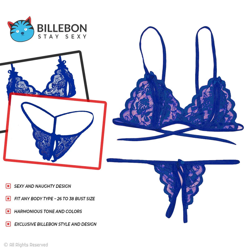 Buy inexpensive lingerie in India, hot lacy bikini set with cut out designs  – Billebon