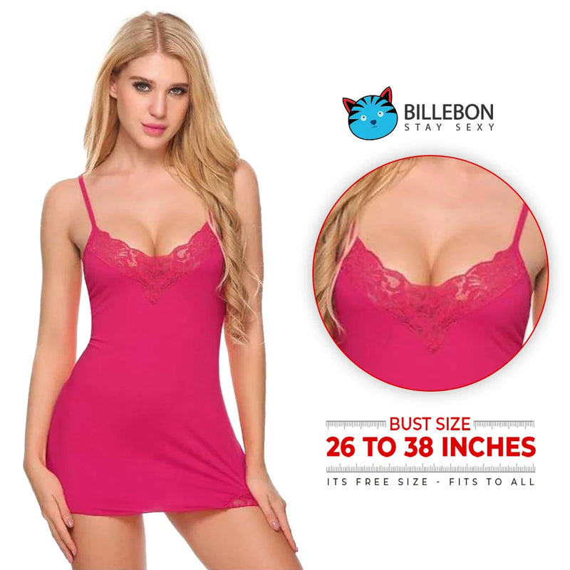 Sexy Lace designed Chemise, short night dress online India – Billebon