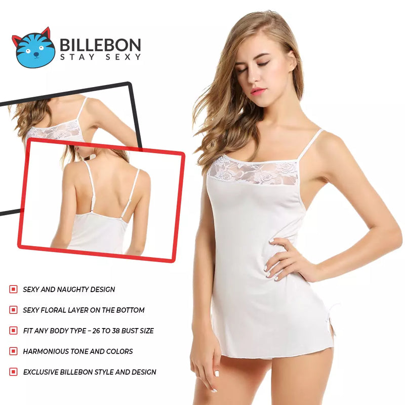 Sexy lace designed chemise, hot night dress for honeymoon by Billebon